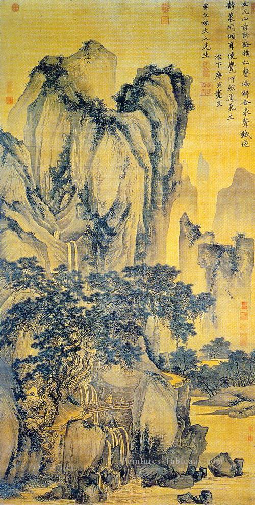 son des pins sur un chemin de montagne 1516 encre de Chine ancienne Peintures à l'huile